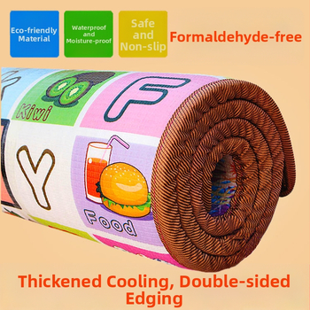 Подложка за лазене, правоъгълна, модел трева, балонна пяна, ръчно плетена, миеща се (Материал: балонна пяна; Занаят: ръчно плетене; Форма: правоъгълник; Модел: трева; Поддръжка: мие се)