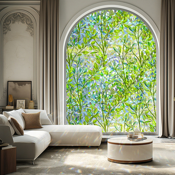 Elektrostatiskā logu plēve privātumam ar režģa rakstu, caurspīdīgs PET materiāls, piemērots viesistabai, guļamistabai, vannas istabai un balkonam