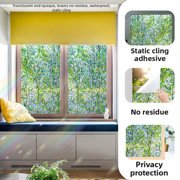 Elektrostatiskā logu plēve privātumam ar režģa rakstu, caurspīdīgs PET materiāls, piemērots viesistabai, guļamistabai, vannas istabai un balkonam