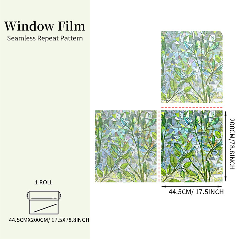 Elektrostatiskā logu plēve privātumam ar režģa rakstu, caurspīdīgs PET materiāls, piemērots viesistabai, guļamistabai, vannas istabai un balkonam