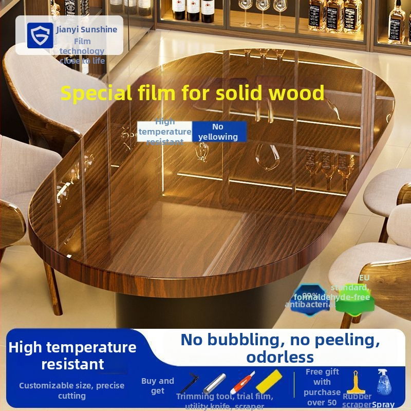 Caurspīdīga pašlīmējoša aizsargplēve mēbelēm (PET, 99% PET saturs, vienkāršs un moderns stils)