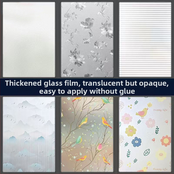 Stikla logu privātuma aizsardzības filma – matēta, ļauj gaisamai cauri; Materiāls: PVC; Līme: elektrostatiskā; Stils: mūsdienu vienkāršība; Telpas: dzīvojamā istaba, guļamistaba, vannas istaba