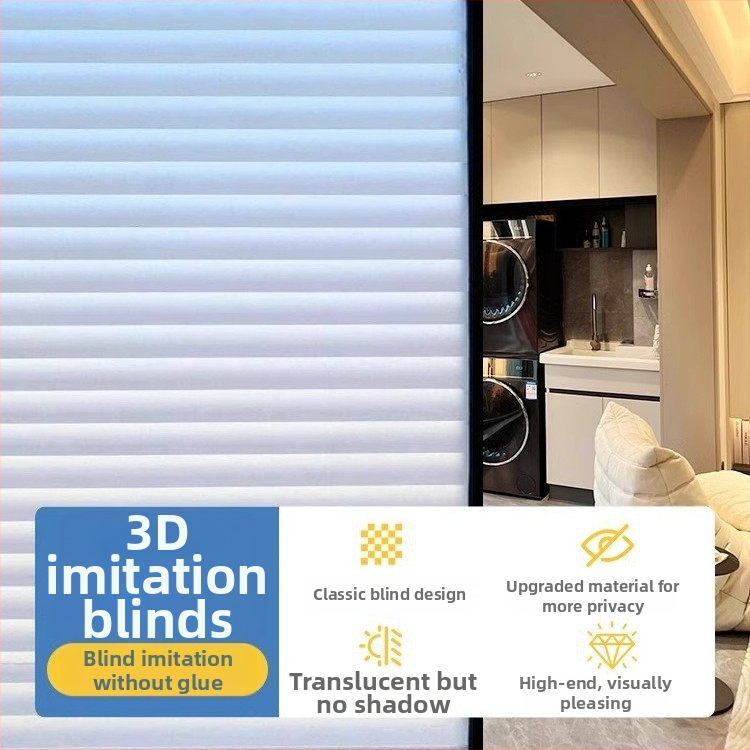 Stikla logu privātuma aizsardzības filma – matēta, ļauj gaisamai cauri; Materiāls: PVC; Līme: elektrostatiskā; Stils: mūsdienu vienkāršība; Telpas: dzīvojamā istaba, guļamistaba, vannas istaba