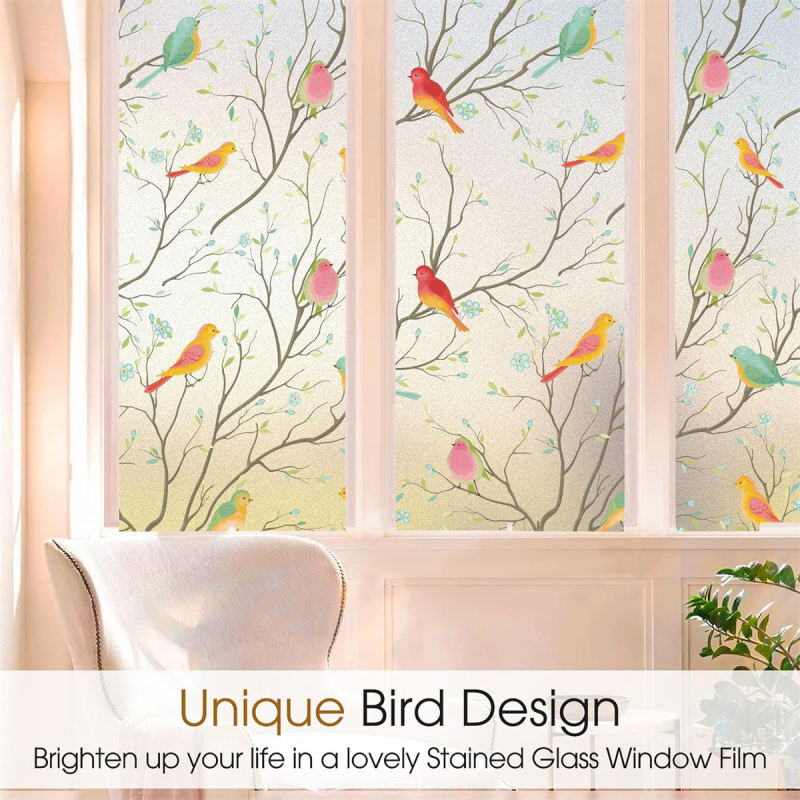 Stikla logu privātuma aizsardzības filma – matēta, ļauj gaisamai cauri; Materiāls: PVC; Līme: elektrostatiskā; Stils: mūsdienu vienkāršība; Telpas: dzīvojamā istaba, guļamistaba, vannas istaba