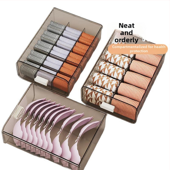 Apakšveļas uzglabāšanas kārba ar atvilktnēm, 3 vienā dizains, 18 l tilpums, polipropilēns, koka raksts, japāņu stila garderobes organizētājs