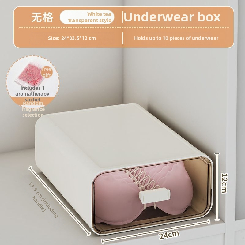 Apakšveļas uzglabāšanas kārba ar atvilktnēm, 3 vienā dizains, 18 l tilpums, polipropilēns, koka raksts, japāņu stila garderobes organizētājs