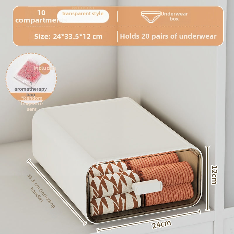 Apakšveļas uzglabāšanas kārba ar atvilktnēm, 3 vienā dizains, 18 l tilpums, polipropilēns, koka raksts, japāņu stila garderobes organizētājs