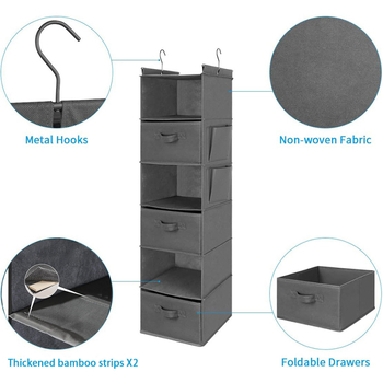 Κρεμάστρα αποθήκευσης ντουλάπας από μη υφασμένο ύφασμα, πολυεπίπεδος οργανωτής για ρούχα