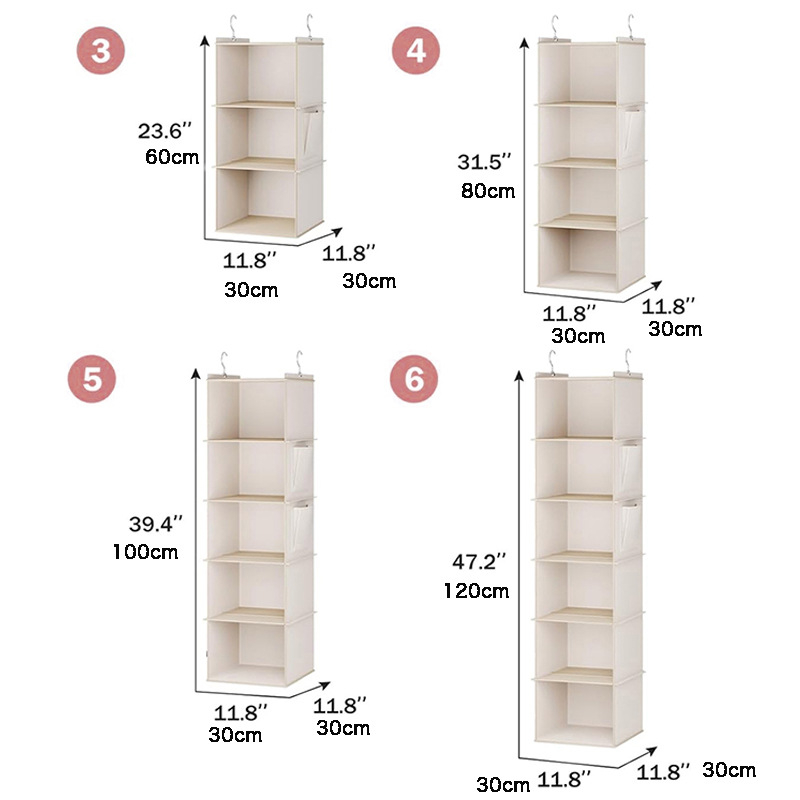 Κρεμάστρα αποθήκευσης ντουλάπας από μη υφασμένο ύφασμα, πολυεπίπεδος οργανωτής για ρούχα
