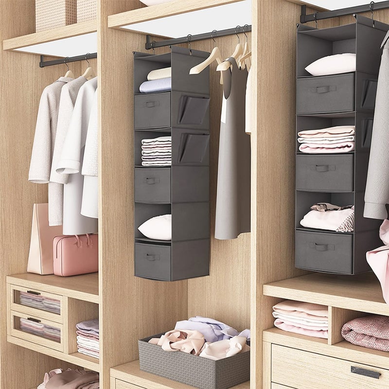 Κρεμάστρα αποθήκευσης ντουλάπας από μη υφασμένο ύφασμα, πολυεπίπεδος οργανωτής για ρούχα
