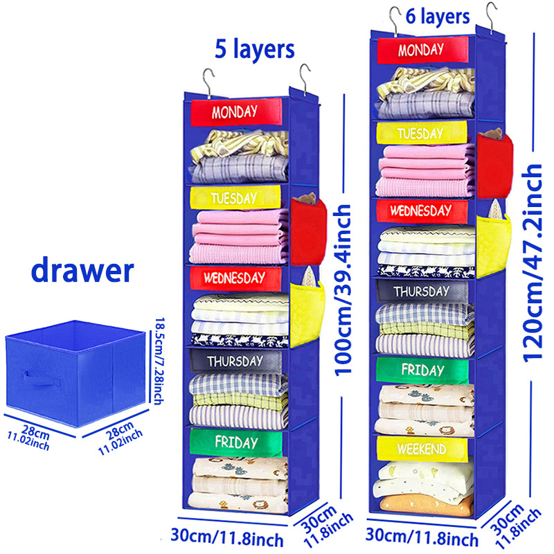 Κρεμάστρα αποθήκευσης ντουλάπας από μη υφασμένο ύφασμα, πολυεπίπεδος οργανωτής για ρούχα