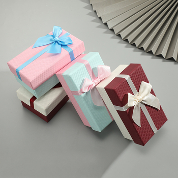 Kutija za nakit s mašnicom, Valentinovo poklon kutija, papirnata kutija s dvostrukim poklopcem