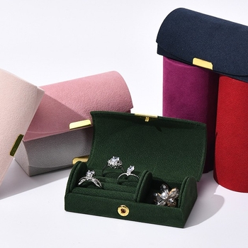 Kutija za nakit od baršuna sa perlama, mini luk dizajn, prijenosna pohrana za naušnice, prstene i ogrlice