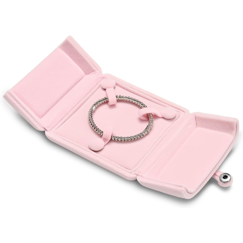 Dvostrano otvorena kutija za nakit od flanelе – pretinci za prstene, privjeske, ogrlice, narukvice i naušnice, neovisna bijela kutija (Kanees)