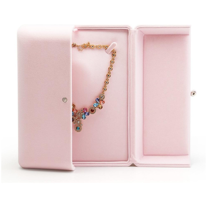 Dvostrano otvorena kutija za nakit od flanelе – pretinci za prstene, privjeske, ogrlice, narukvice i naušnice, neovisna bijela kutija (Kanees)