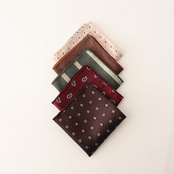 Pocket square για άνδρες, jacquard ριγέ σχέδιο, πολυεστερικό ύφασμα, επαγγελματικό στυλ