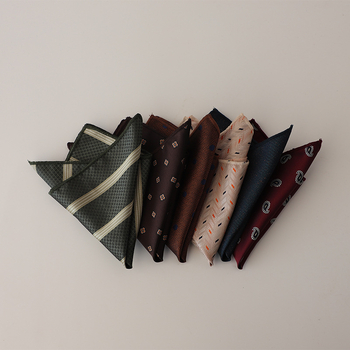 Pocket square για άνδρες, jacquard ριγέ σχέδιο, πολυεστερικό ύφασμα, επαγγελματικό στυλ