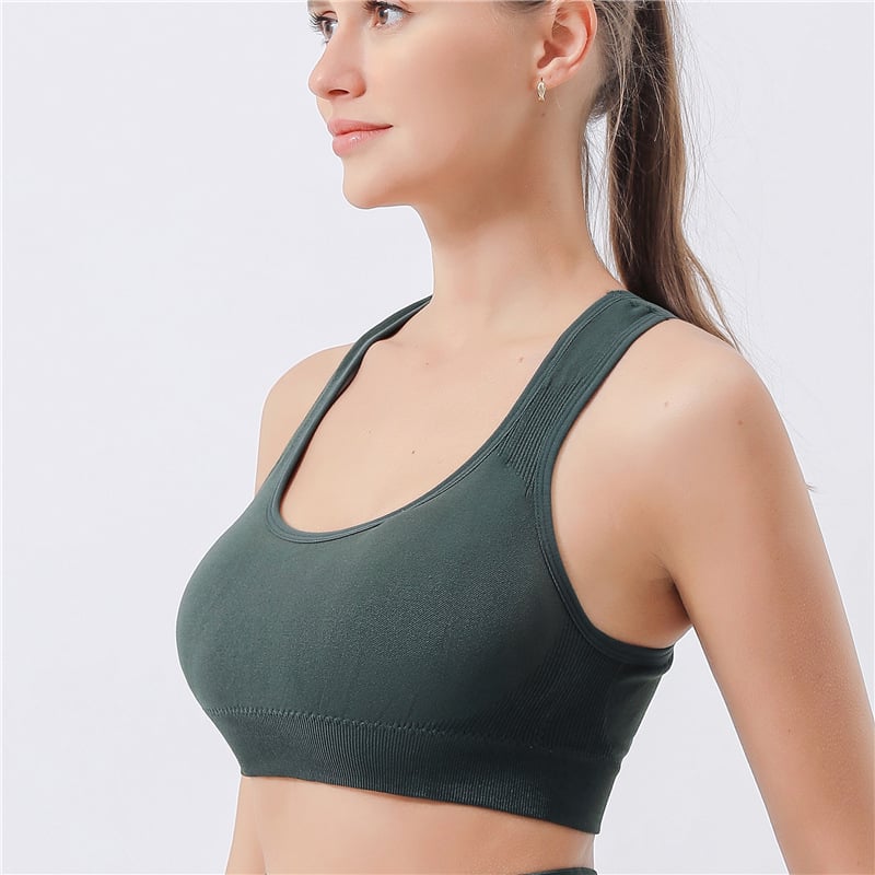 Jogu sporta krūšturis ar spilventiņu, bezšuvju, mitrumu vadājošs audums, neilons/spandekss, stingrs piegriezums