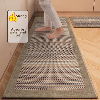 Японски стил кухненска подложка за пода - полиестерни влакна, квадратна форма, отпечатана, пране