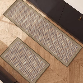 Японски стил кухненска подложка за пода - полиестерни влакна, квадратна форма, отпечатана, пране