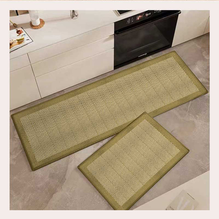 Японски стил кухненска подложка за пода - полиестерни влакна, квадратна форма, отпечатана, пране