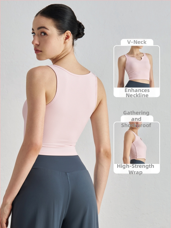 Sieviešu sporta krūšturis ar fiksētām dubajām siksnām, 3/4 kausi ar bieziem veidotiem kupām, neilona ātri žūstošs audums