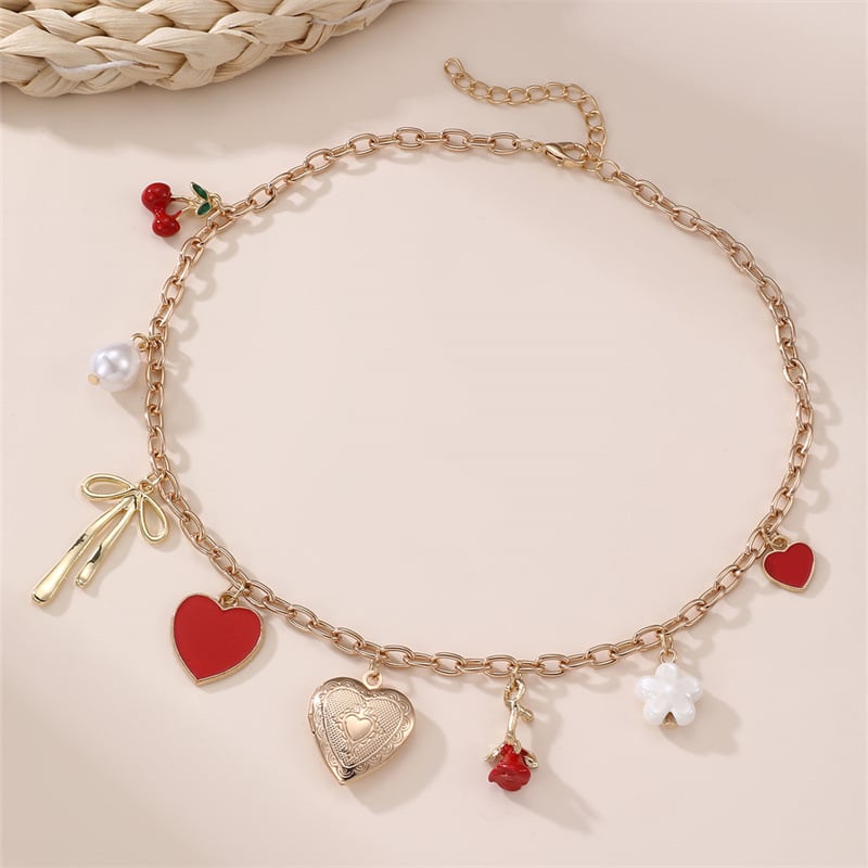 Κολιέ για κορίτσια — μεταλλικό κολιέ σε σχήμα φιόγκο, αλυσίδα με μπάλες, μήκος 21–50 cm, απλό παιδικό στυλ