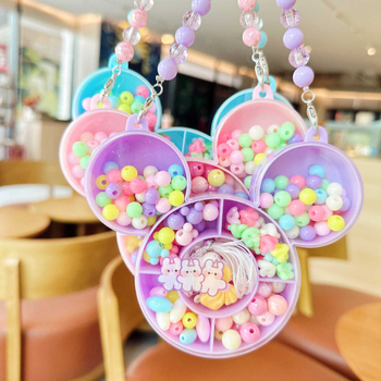 Bērniem DIY pērļu rotaslietu komplekts: kaklarota un rokassprādze, matu aksesuāri; Princeses sērija; logotips drukāts; pielāgota ražošana pieejama