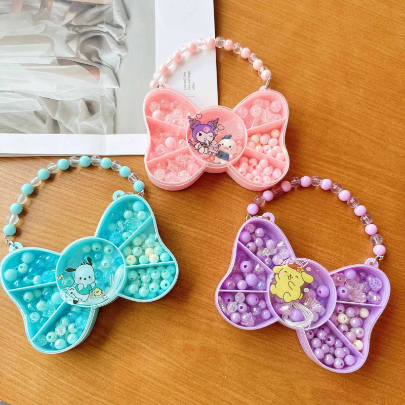 Bērniem DIY pērļu rotaslietu komplekts: kaklarota un rokassprādze, matu aksesuāri; Princeses sērija; logotips drukāts; pielāgota ražošana pieejama