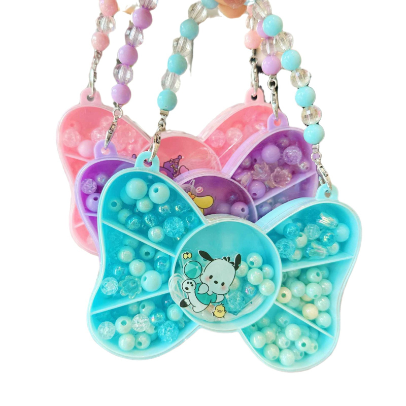 Bērniem DIY pērļu rotaslietu komplekts: kaklarota un rokassprādze, matu aksesuāri; Princeses sērija; logotips drukāts; pielāgota ražošana pieejama