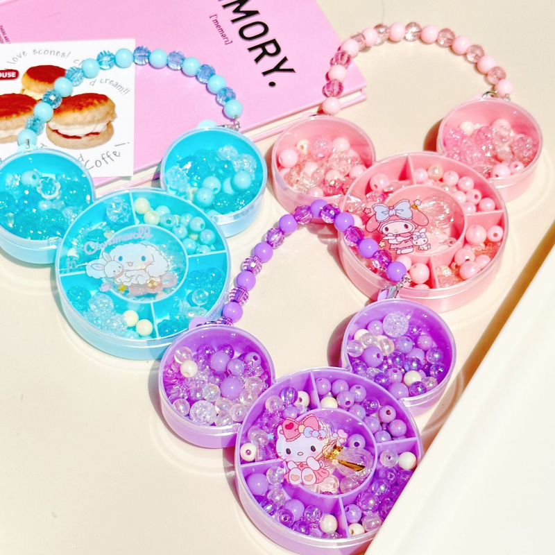 Bērniem DIY pērļu rotaslietu komplekts: kaklarota un rokassprādze, matu aksesuāri; Princeses sērija; logotips drukāts; pielāgota ražošana pieejama