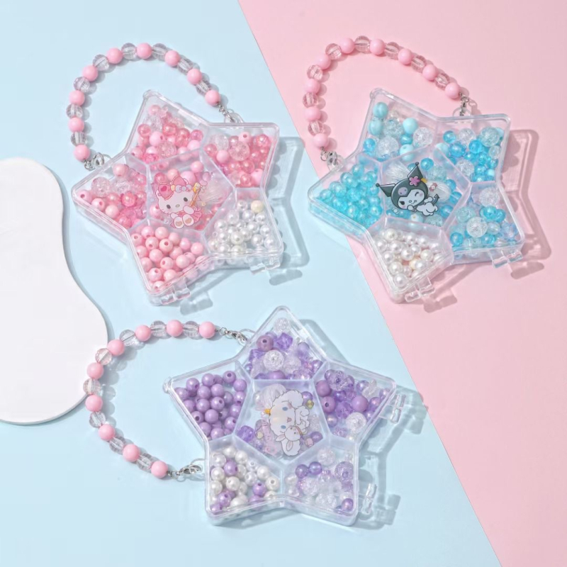 Bērniem DIY pērļu rotaslietu komplekts: kaklarota un rokassprādze, matu aksesuāri; Princeses sērija; logotips drukāts; pielāgota ražošana pieejama