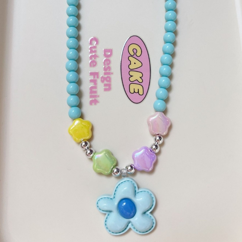 Capybara καρτούν παιδικό κολιέ με ακρυλικό μενταγιόν, αλυσίδα με μπίλιες και εκτύπωση