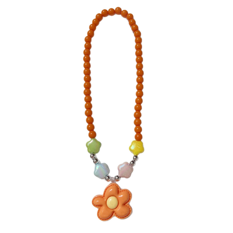 Capybara καρτούν παιδικό κολιέ με ακρυλικό μενταγιόν, αλυσίδα με μπίλιες και εκτύπωση