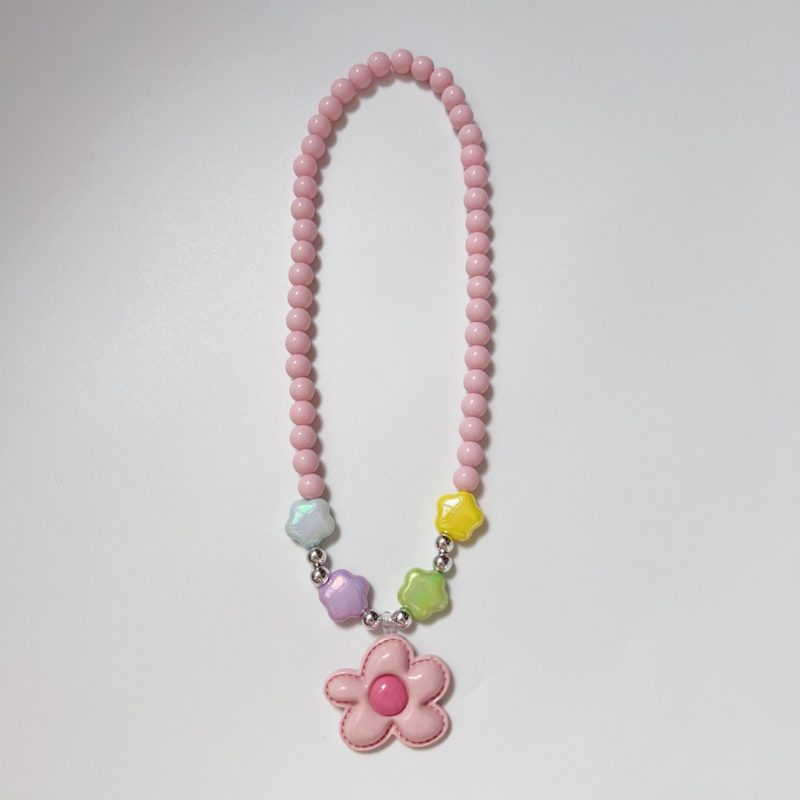 Capybara καρτούν παιδικό κολιέ με ακρυλικό μενταγιόν, αλυσίδα με μπίλιες και εκτύπωση