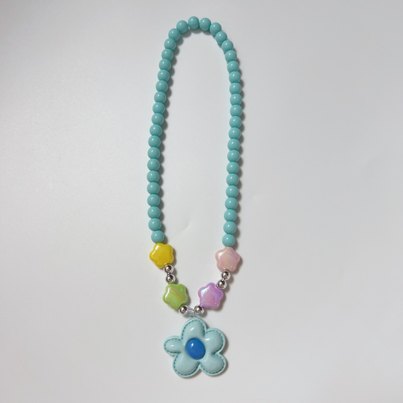 Capybara καρτούν παιδικό κολιέ με ακρυλικό μενταγιόν, αλυσίδα με μπίλιες και εκτύπωση