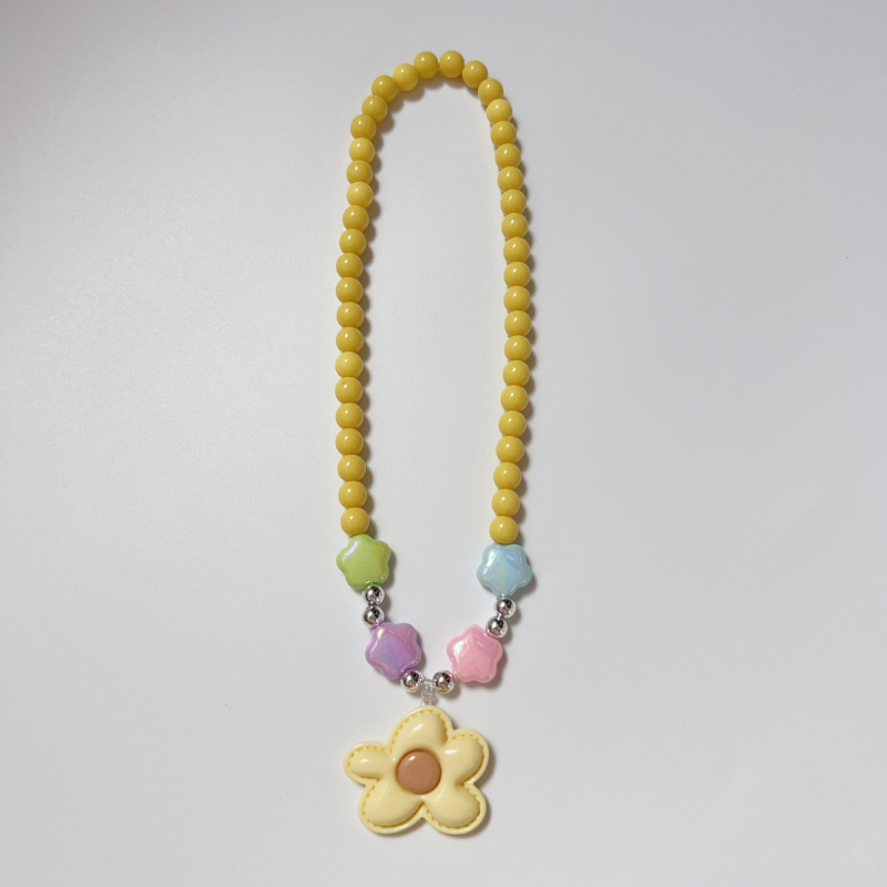 Capybara καρτούν παιδικό κολιέ με ακρυλικό μενταγιόν, αλυσίδα με μπίλιες και εκτύπωση