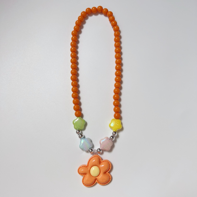 Capybara καρτούν παιδικό κολιέ με ακρυλικό μενταγιόν, αλυσίδα με μπίλιες και εκτύπωση