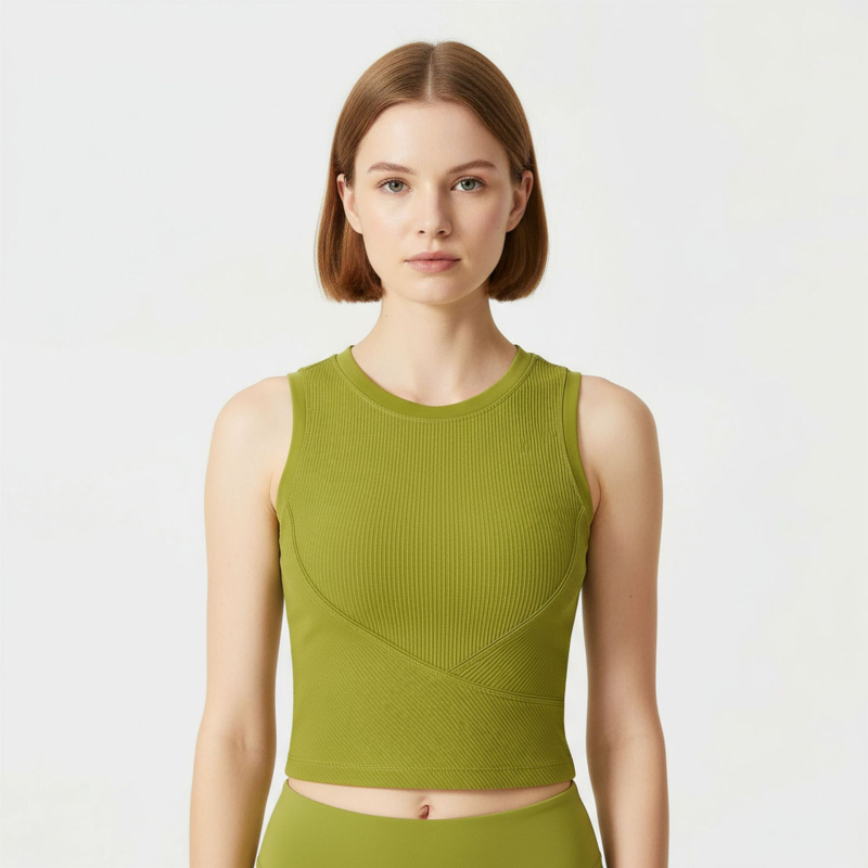 Γυναικειο γιόγκα και τρέξιμο γιλέκο, χωρίς μανίκια, νάιλον ύφασμα με απομάκρυνση υγρασίας, με επένδυση στήθους, γρήγορο στέγνωμα