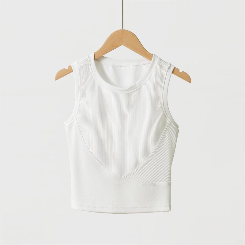 Γυναικειο γιόγκα και τρέξιμο γιλέκο, χωρίς μανίκια, νάιλον ύφασμα με απομάκρυνση υγρασίας, με επένδυση στήθους, γρήγορο στέγνωμα