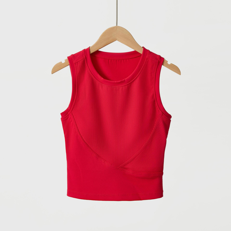 Γυναικειο γιόγκα και τρέξιμο γιλέκο, χωρίς μανίκια, νάιλον ύφασμα με απομάκρυνση υγρασίας, με επένδυση στήθους, γρήγορο στέγνωμα