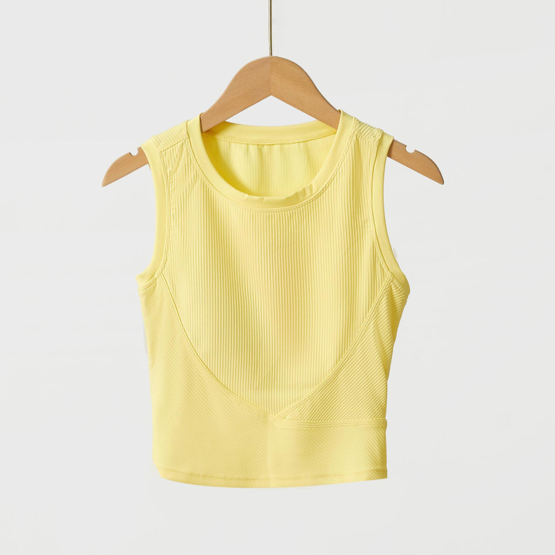 Γυναικειο γιόγκα και τρέξιμο γιλέκο, χωρίς μανίκια, νάιλον ύφασμα με απομάκρυνση υγρασίας, με επένδυση στήθους, γρήγορο στέγνωμα