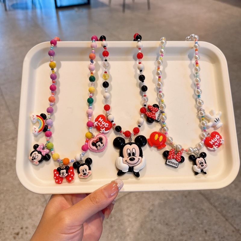 Παιδικό κολιέ – Χειροποίητο, καρτούν σχέδιο με χάντρες, αλυσίδα με μπίλιες, υλικό πλαστικό/ρητίνη, κατάλληλο για 3–10 ετών