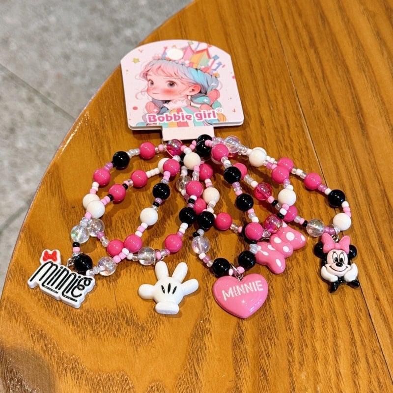 Παιδικό κολιέ – Χειροποίητο, καρτούν σχέδιο με χάντρες, αλυσίδα με μπίλιες, υλικό πλαστικό/ρητίνη, κατάλληλο για 3–10 ετών