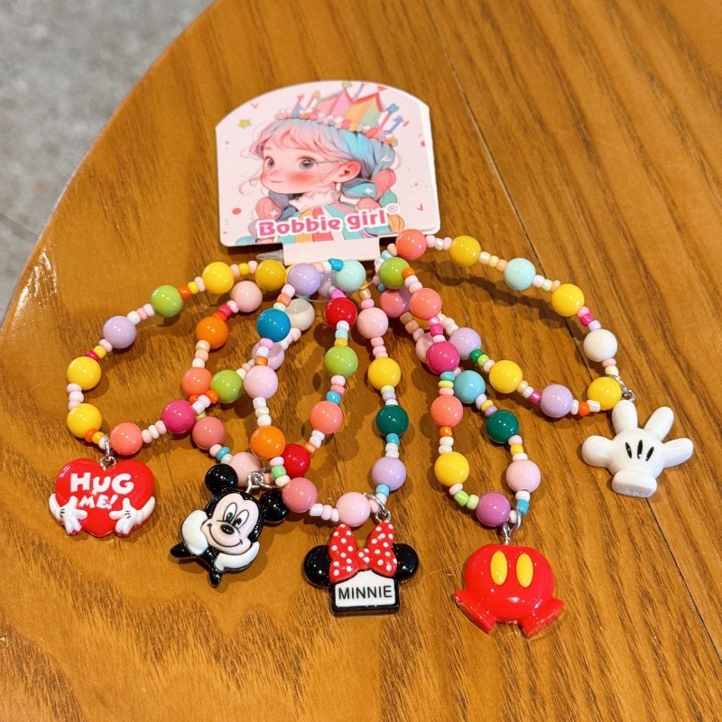 Παιδικό κολιέ – Χειροποίητο, καρτούν σχέδιο με χάντρες, αλυσίδα με μπίλιες, υλικό πλαστικό/ρητίνη, κατάλληλο για 3–10 ετών