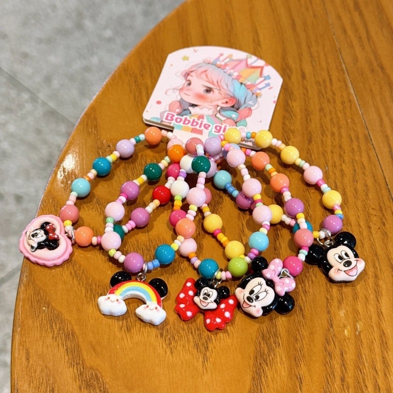 Παιδικό κολιέ – Χειροποίητο, καρτούν σχέδιο με χάντρες, αλυσίδα με μπίλιες, υλικό πλαστικό/ρητίνη, κατάλληλο για 3–10 ετών