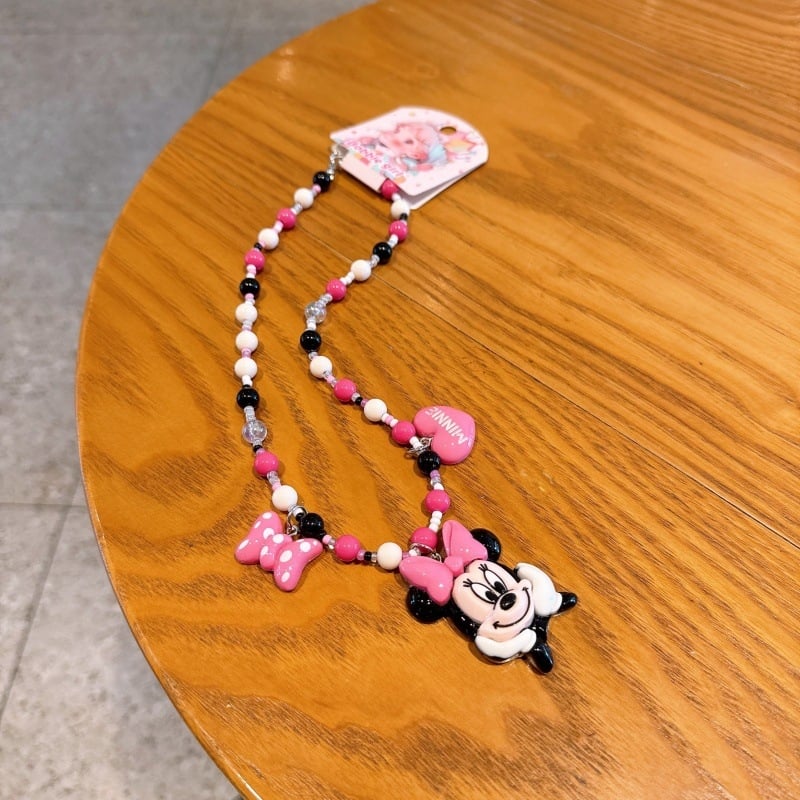 Παιδικό κολιέ – Χειροποίητο, καρτούν σχέδιο με χάντρες, αλυσίδα με μπίλιες, υλικό πλαστικό/ρητίνη, κατάλληλο για 3–10 ετών