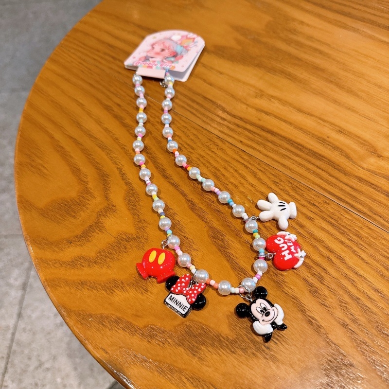 Παιδικό κολιέ – Χειροποίητο, καρτούν σχέδιο με χάντρες, αλυσίδα με μπίλιες, υλικό πλαστικό/ρητίνη, κατάλληλο για 3–10 ετών