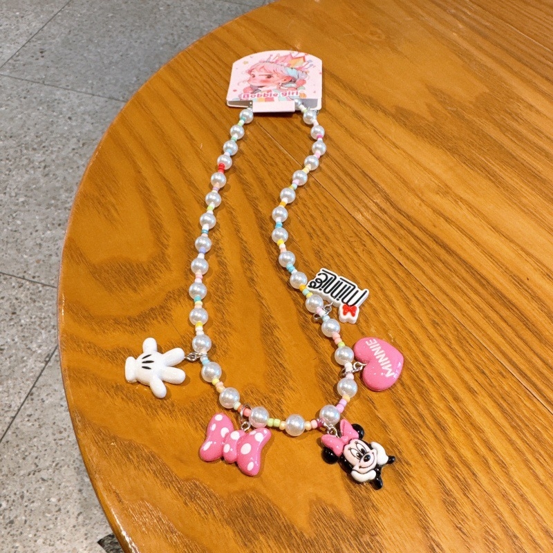 Παιδικό κολιέ – Χειροποίητο, καρτούν σχέδιο με χάντρες, αλυσίδα με μπίλιες, υλικό πλαστικό/ρητίνη, κατάλληλο για 3–10 ετών