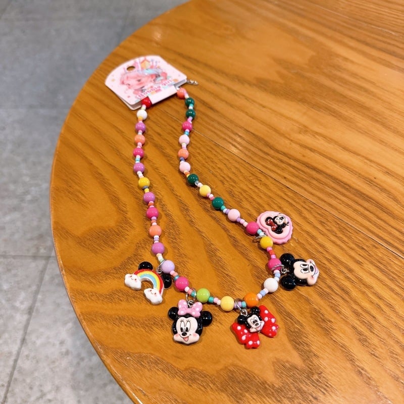 Παιδικό κολιέ – Χειροποίητο, καρτούν σχέδιο με χάντρες, αλυσίδα με μπίλιες, υλικό πλαστικό/ρητίνη, κατάλληλο για 3–10 ετών